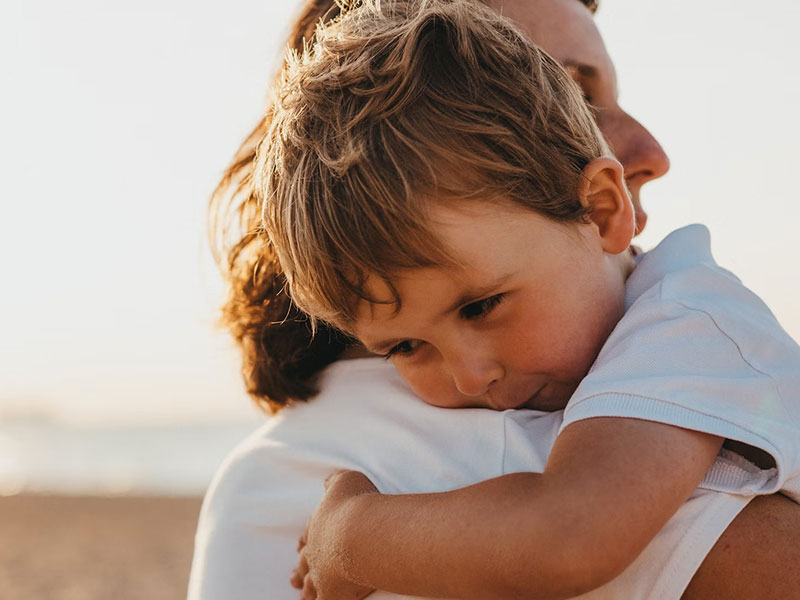 Hugging child